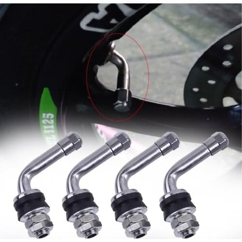 4pcs 90 Degrees Angle Bolt In Tubeless Chrome Plated Metal Tire Valve Stems MGO3 Automobiles Accessories Replacement Parts New
