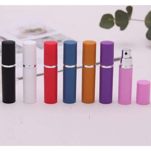 7color Mini Empty Spray Perfume Bottle 5ml Aluminum Anodized Perfume Atomizer Fragrance Empty Glass Scent-bottle WB3043