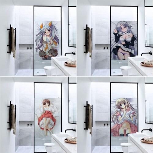 Anime Sexy girl 3D Pattern Window Film Static Cling Vinyl Privacy Protection Home Decor For Window Bathroom Glass Door Customed