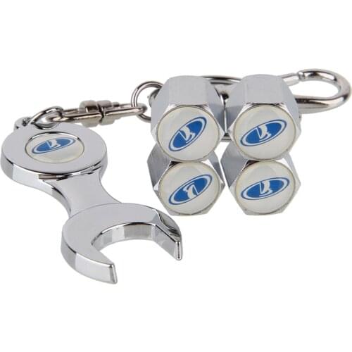 Car Accessories Car Wheel Tire Valve Stem Caps Mini Wrench Keychain For Lada Kalina Priora Niva Granta Largus Samara Vesta Xray