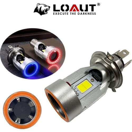 Car COB motocycle Angel eyes demon projector-Lens H6 BA20D H4 HS1 CCFL LED Motorbike Head Lamp Scooter Accessories Fog Light 25W