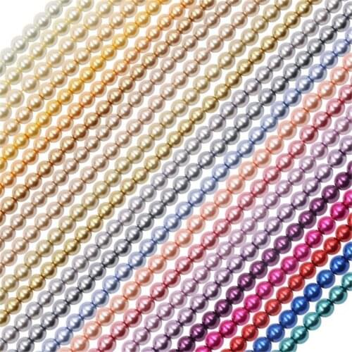 Top quality imitation cream white shell pearl round loose beads 4-14mm pick size women elegant jewelry making 15inch B1612