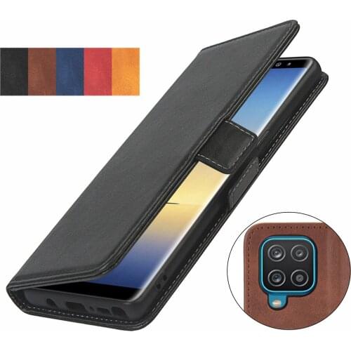 Pu leather Fitted Case for Samsung Galaxy A12 5G / F12 / M12 card holder Wallet Cover Short-buckle Flip phone bag case GG