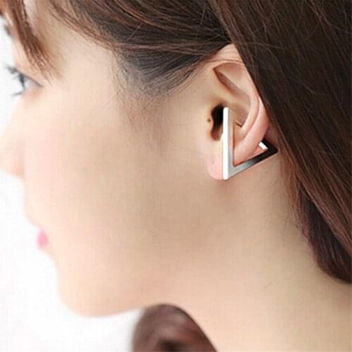 Geometric Ear Cuff Metal Wrap Clip Earring For Women Girl Punk Earring Silver Color Gold-color 1Pc Graceful