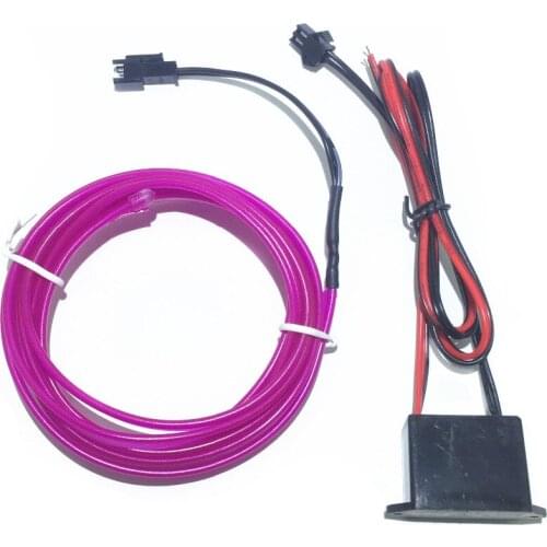 Haoyuehao 10-Color 1M Red flexible neon light glow el salon wire flat led strip for car interior lights 12V Inverter Vehicle Car