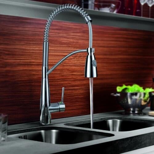 Chrome clour Swivel Pull out Spray Kitchen Bar Sink Faucet mixer tap free ship