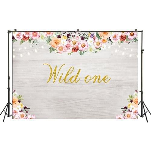 HUAYI Photography Backdrop Birthday Wedding Party Desserts Table Decor Photo Background Wild Flowers Baby Shower BackdropW-3551