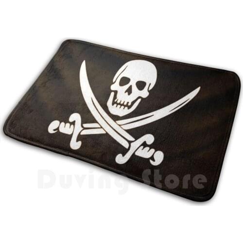 Calico Jack 2 Carpet Mat Rug Cushion Soft Calico Jack Flag Pirate Pirate Flag Cross Bones Skull