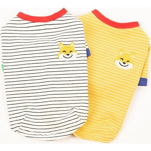 Summer Cute Dog T-shirt Clothes Striped Cat Chihuahua Yorkshire Shih Tzu Maltese Poodle Pomeranian Schnauzer Clothing Puppy Coat