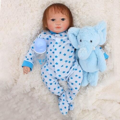 Boy Bebes reborn silicone baby doll toys 19"46cm cotton body real alive reborn babies toys doll gift oyuncak bebekler boneca