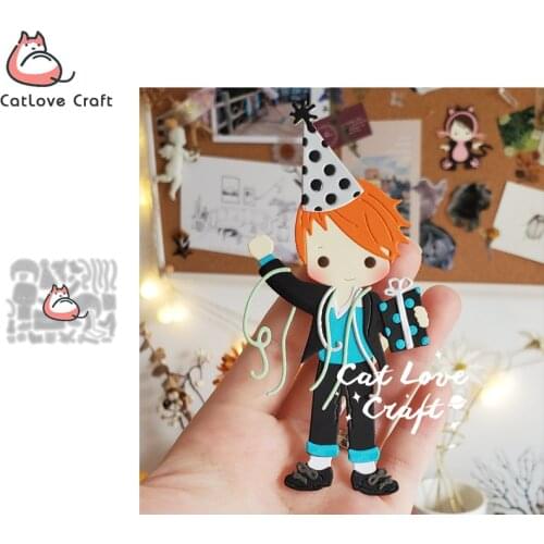 Catlove Party Boy Metal Cutting Dies Scrapbooking Mold Knife Stencil Die Cuts Card Making DIY Craft Embossing New Dies For 2021