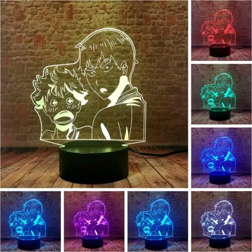 Flashing 3D Illusion LED Table Nightlight Colorful Change Lamp Manga Haikyuu Anime Figure Toys FOR kids