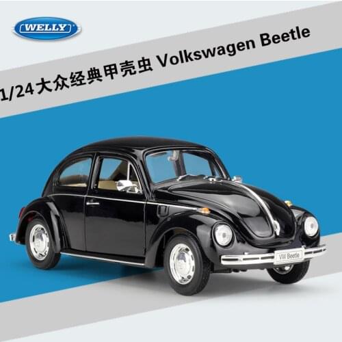 Welly Diecast 1:24 Car Simulation Metal Classic Cars Volkswagen Beetle Model Car VW Alloy Toy Car For Children Gift Collection