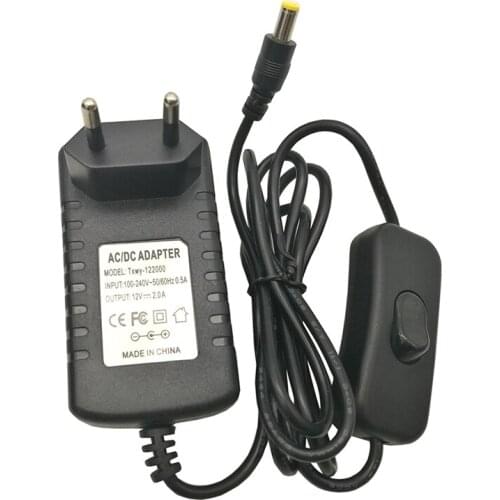 New arrival 12V 2A 100~240V AC 50/60Hz Input Power Socket 12V 2000mA Power Supply water pump DC Adapter with Switch