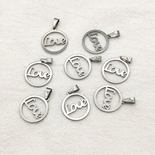 New arrival! 25x17mm 100pcs Stainless Steel Round Charm for Handmade Necklace bracelet DIY Parts Jewelry Findings & Components
