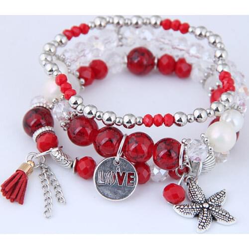 New Fashion Beads Charm Bracelets & Bangles Sea star Pendant Bracelets For Women Jewelry Diy Gift