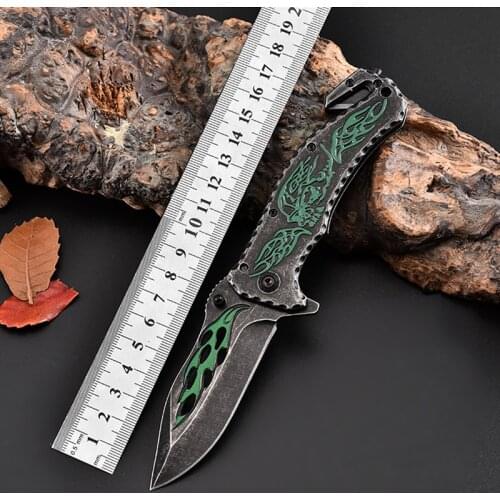 Outdoor DEC Tools The Nostalgia totem Perfect Folding Knife Tactical Survival Knives Hunting Pocket Knife free shipping