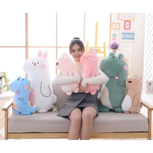 50cm/80cm Kawaii Simulation Dinosaur&Rabbit&Bear Plush Pillow Soft Cartoon Animal Bunny Stuffed Doll Sofa Cushion Kids Gifts
