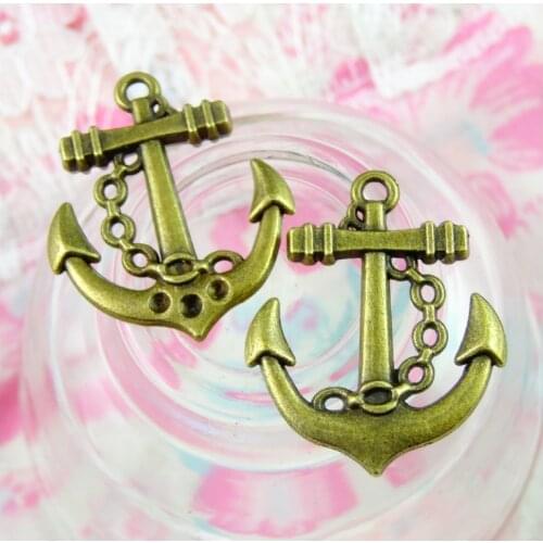 50pcs Anchor Charms Metal Alloy Antique Bronze Plated 25*20.7MM Pendant Diy Handmade Jewelry Making Findings