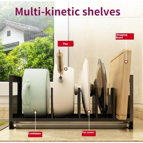 Non-Rusting Pot Storage Rack Kitchenware Draining Shelf Household Pot and Pan Lid Pan Storage Rack Kitchen Shelf Kitchen Items