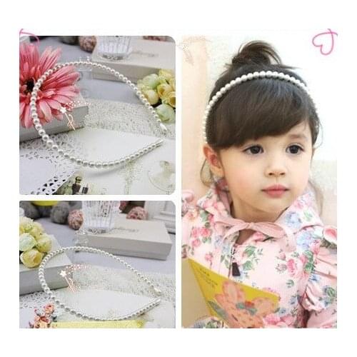 Fashion cute pearl kids baby girl hair bands head hoop hairband headband clasp accessories for children hair ornaments headdress