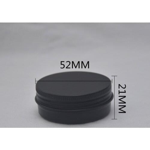 50pcs 30g Matte Black Empty Aluminum Jars Refillable Cosmetic Bottle Ointment Cream Sample Packaging Containers Screw Cap