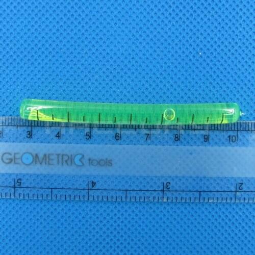 2 pieces/Lot) 6*75mm Green Color Arcuated Tubular Round Glass vial Bent Bubble Spirit Level