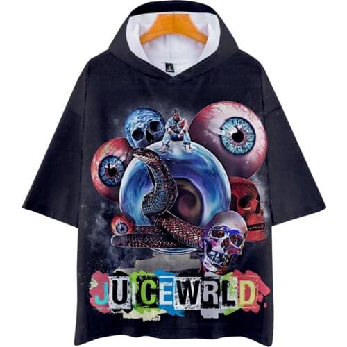 R I P rapper Juice WRLD Hip hop emo trap Lucid Dreams 3D print Hooded Men/Women Harajuku Short sleeve hooded Clothes