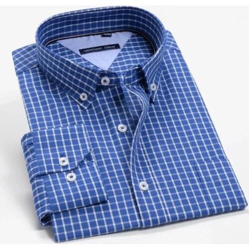 5XL 6XL 7XL 8XL 12XL Mens Plus Size Shirts Fashion Casual Classic plaid 100% Cotton Comfortable Plaid Long Sleeve Shirt Male