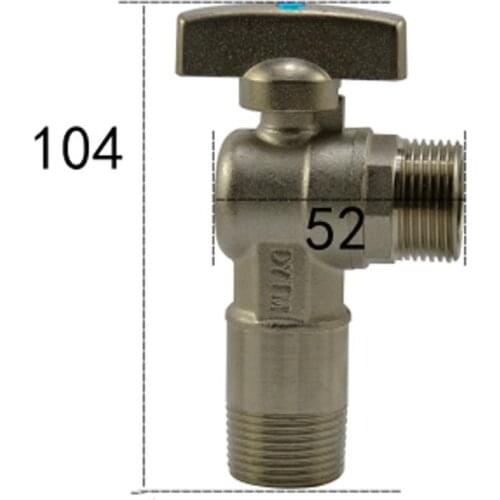 3/4" BSP Male Ball Angle Valve Elbow 90 Degree Hole Size 15mm Water Gas Oil Height 104mm Red Point