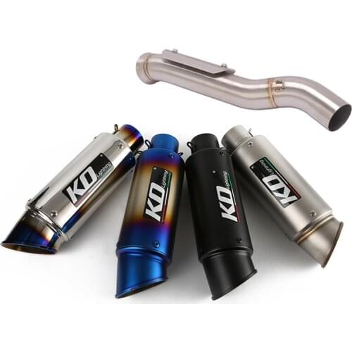 Motorcycle Mid Link Pipe Connecting Section Exhaust Tips Muffler Baffles Slip On Modified System Escape For 790 ADV 2020 2021
