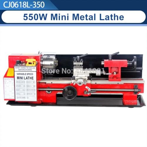 550W Mini high-Precision DIY Shop Benchtop Metal Lathe Tool Machine Variable Speed Milling 100mm chuck 350mm working length