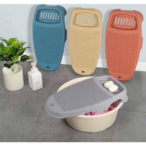 Thick Plastic Washing Machine with Soap Holder Portable Clothes Box Washboard Bathroom Non-slip Laundry Accessories