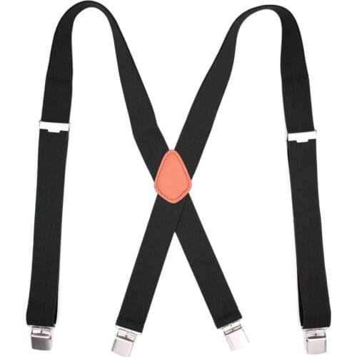 Adult With 4 Metal Clips Pants Strap Belt Elastic Band Vintage X-Back Adjustable Suspenders Accessories For Formal Occasions