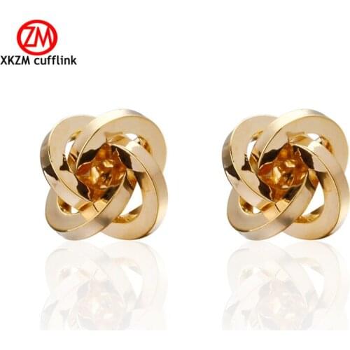 XKZM Jewelry gold knot Modeling Cufflinks for Mens High Quality Brand Enamel Animal Cufflink mosaic Crystal 2017 Newest