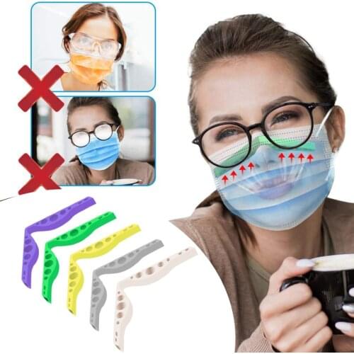 5pcs Hot 3D Mouth Mask Support Nose Bridge Silicone Bracket Anti-fogging Glasses Reusable Mask Holder Fashionable And Novel De