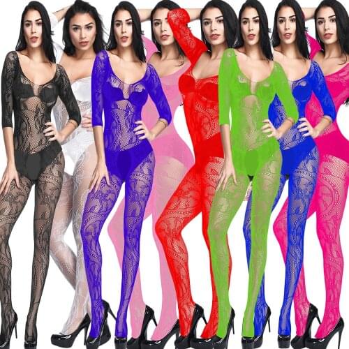 Women Sexy Bodysuit Lingerie Underwear Fishnet Bodystocking for Sex Erotic Costumes Pantyhose Mesh Suit Tights Sexy Stocking