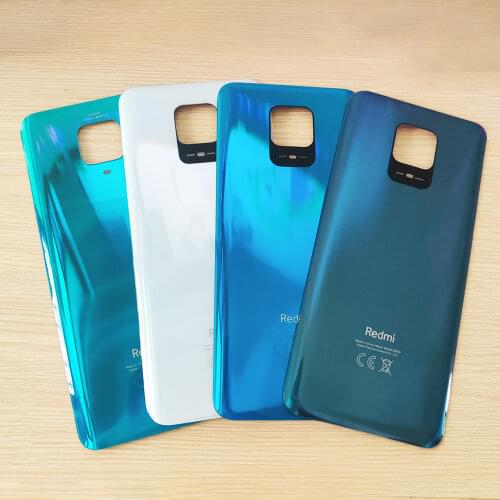 10 pcs Original For Xiaomi Redmi Note 9S Glass Rear Battery Door With Adhesive Redmi Note 9S Replacement Back Housing Cover Case