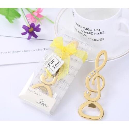 10pcs/lot New gold notes with diamond beer bottle opener wedding gift opener creative gift