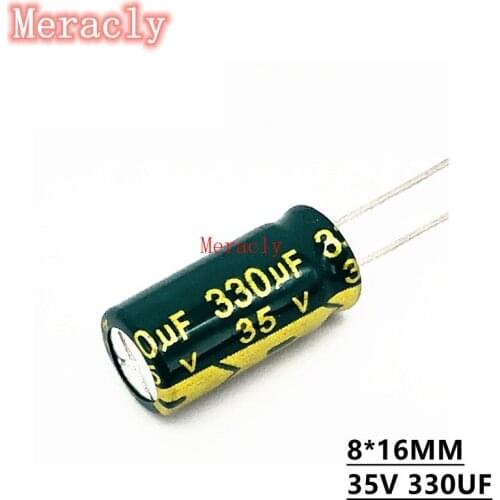 5-100 PCS 35V 330UF Wholesale aluminum electrolytic capacitors 20% high frequency and low resistance, good quality