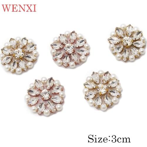 WENXI 50pcs Crystal Rhinestone Applique Trim For Fancy Bridal Gown Waistband Crystal Rhinestone Applique Accessories WX900