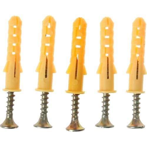 50pcs Plastic Expansion Drywall Anchor Screws Tapping Screw Set M6x30 Stainless Steel Expansion Tube Wall Plug