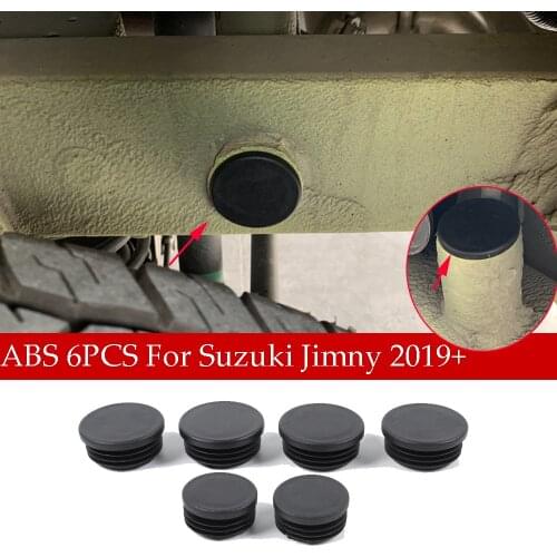 6pcs Black ABS Chassis Waterproof Rubber Stopper Plugs Kit For Suzuki Jimny 2019-2020