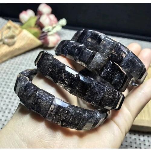 Brazil natural crystal black hair crystal row hair thick thick crystal dry lucky transfer bracelet men and women
