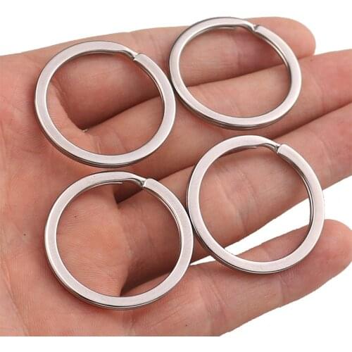 10pcs/lot Stainless Steel Hole Key Ring Key Chain 20/23/25/28/30/33/35mm Women Steel Round Split Cute Keychain Gifts for Men