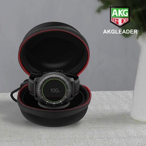 For Samsung Galaxy Watch 46mm 42mm Gear S3 Portable Charger Holder Dock Case Travel Hard Protective Bag Pouch Cover Zipper Box