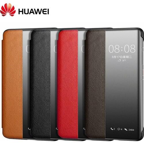 Original P40 Pro Case Official Smart View Window Leather Protection Flip Case HUAWEI P30 Pro Cover P30 p40 Mate 30Pro Case Funda