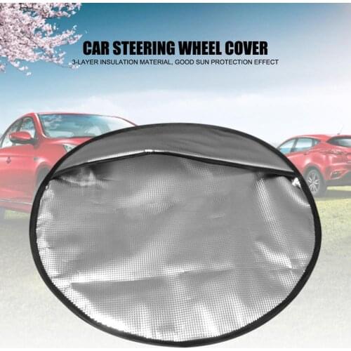 Steering Wheel Cover Sun Shade Vacuum Cotton Steering Wheel Cover Insulation Sun Shade Car Accessories Perfect For Most Standard