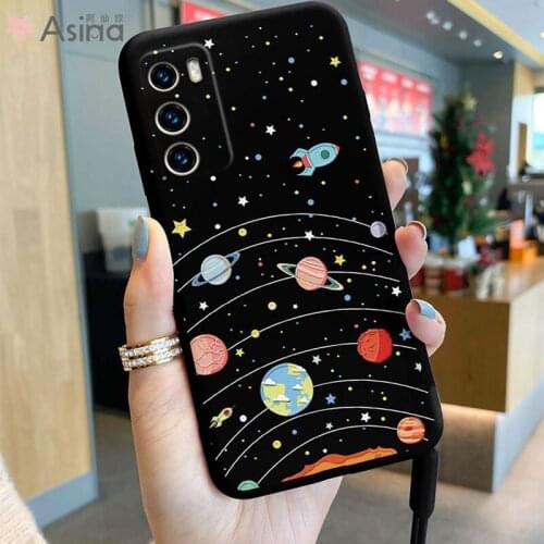 ASINA Liquid Silicone Case For Huawei P40 P30 P20 P Smart 2019 Z Cover Cartoon Bumper Couple Cases For Nova3 3i 5t Capa Solar