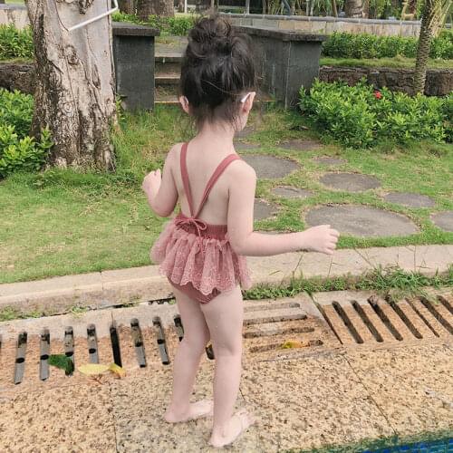Children Swimsuit For Girl One-piece Gauze Skirt Princess Summer Baby Girl Swimwear Fashion Bademode Kinder